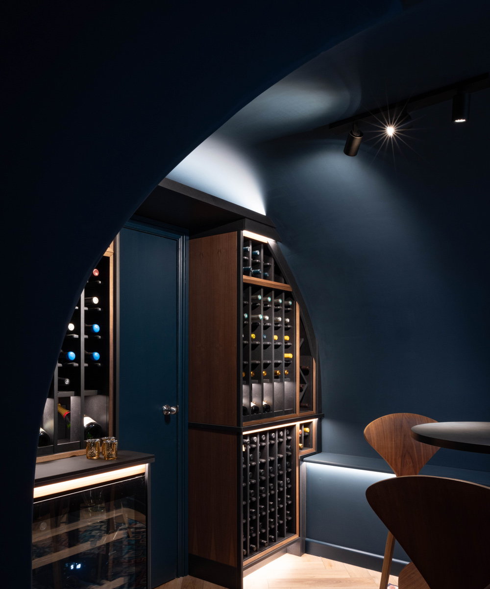 A vaulted wine cellar and social space